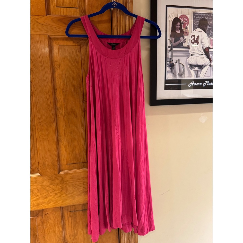 Soma Intimates Pink Bamboo Spandex Sleeveless Midi Dress‎ Medium Fuchsia Scoop